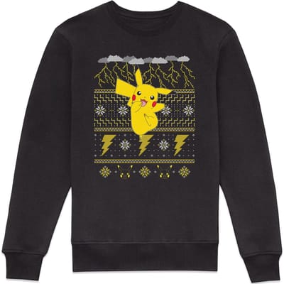 Pokemon Pikachu Christmas Christmas Jumper - Black - S