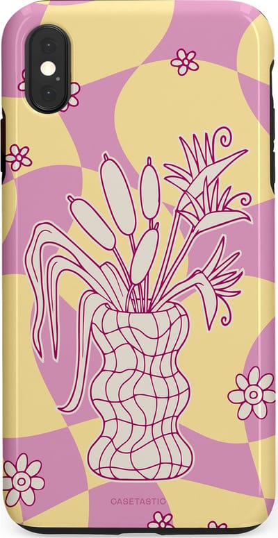 Casetastic Hoesje Geschikt voor Apple iPhone Xs Max - Stijlvolle Beschermende Duo-layer Case - Bosje vol roze