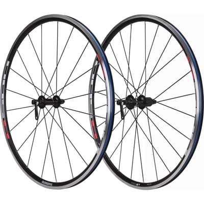 Shimano Wielset R501 Aero 28 Inch Qr Cl Aluminium Zwart/rood