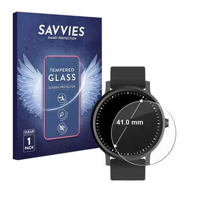 Savvies - Glas Screenprotector voor Horloges (Rond, ø: 41 mm) - Gehard Beschermglas 9H
