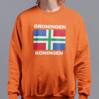 Oranje Koningsdag Sweater Groningen, Koningen - MAAT XS - Feestkleding & Carnavalskleding
