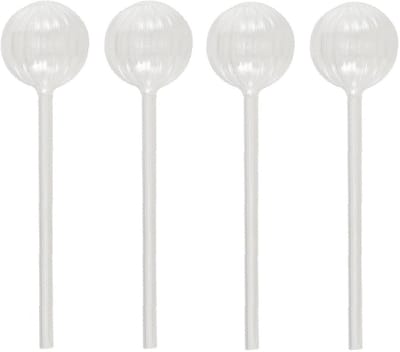 Boltze Planten Waterdruppelaar - set 4x stuks - glas - kunststof - 24 cm - planten water geven - druppelsysteem