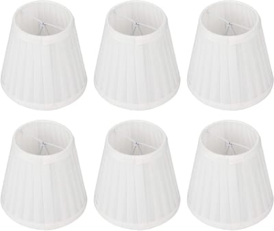 Set van 6 Tafellamp Kappen met Clips voor Kandelaar en Kroonluchter - 3,5 x 5 x 5,5 Inch, Creatieve Stof voor Wandlampen en Lampenkappen