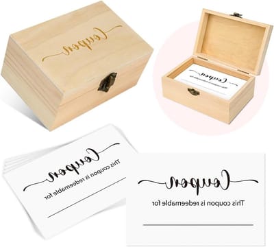 Cadeaubonnenboek - Herinneringen Doos - Gasten Inspireren - Stevige Houten Kist - 50 Stuks - Niet gespecificeerd