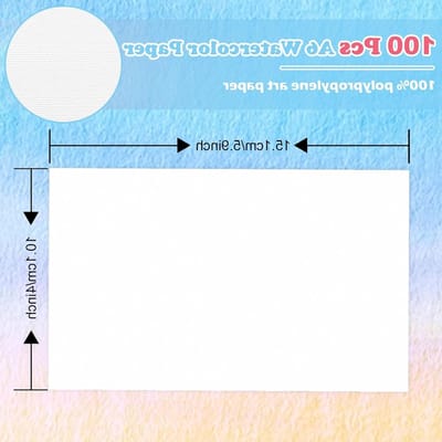 100 Vel A6 Watercolor Papier 300 g/m², Onbedrukt, Wit, 10.2 x 15 cm, Ideaal voor Schilderen en Creatieve Projecten