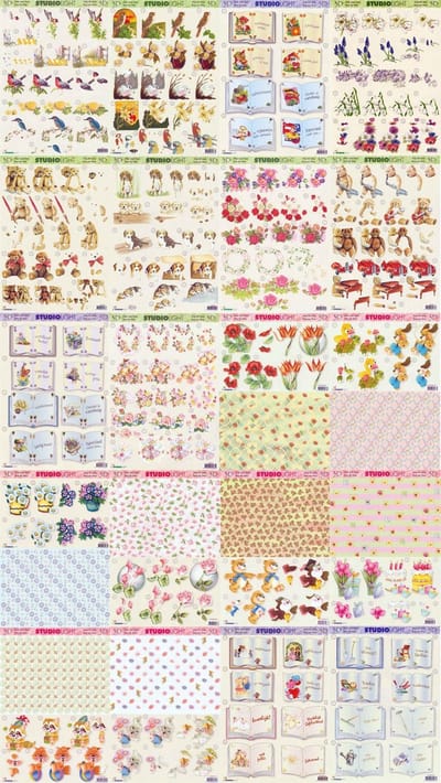 20x 3DA4 Knipvellen - Voor elk wat wils - Maak prachtige kaarten en fotoalbums