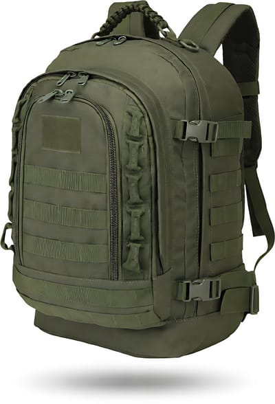 CarryQuest® - 35L Militaire Tactische Rugzak - Waterdichte Nylon Outdoor Backpack met MOLLE-systeem, Meerdere Vakken, Verstelbare Schouderbanden & Buitenopslag - 48x33 cm - Groen