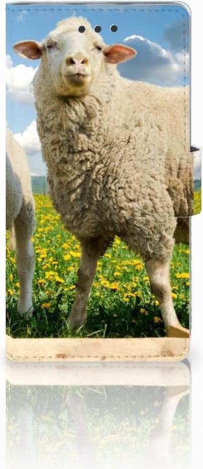 Huawei Ascend P8 Lite Telefoonhoesje met Pasjes Schaap en Lammetje
