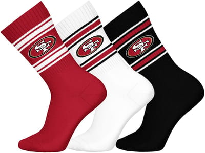 NFL SAN FRANCISCO 49ERS Crew Socks - 3-pack - Rood/Wit/Zwart - Maat 35/38