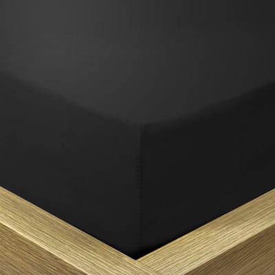 Beau Maison - Hoeslaken 100% Hoogwaardig Katoen - Zwart - 90x200 + 35cm