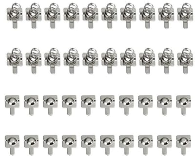 Positieve en negatieve batterijcontacten, vernikkeld, 20 paar, 14 x 12,8 x 0,3 mm