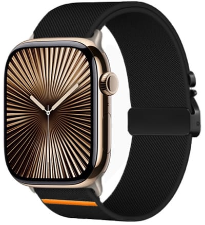 By Qubix - Geschikt voor Apple Watch bandje - Nylon bandje met Parachute sluiting - Zwart - Geschikt voor Apple Watch 44mm / 45mm / 46mm / 49mm (Ultra 1,2 en 3) - nylon - bandje iWatch