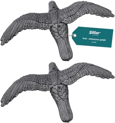 Sillar Vogelverschrikker - Kraai - Vogelverjager - Duivenverjager - Natuurlijke Ongediertebestrijding - 40 x 57cm - 2 stks