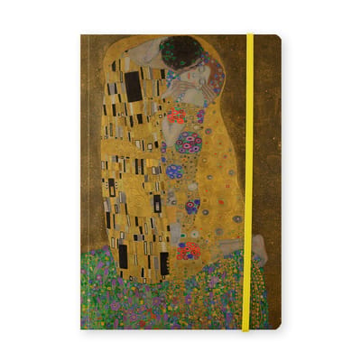 Lanzfeld Klimt - Kunst Notitieboek A5 - Gelinieerd - De Kus - 80 Pagina's - Softcover
