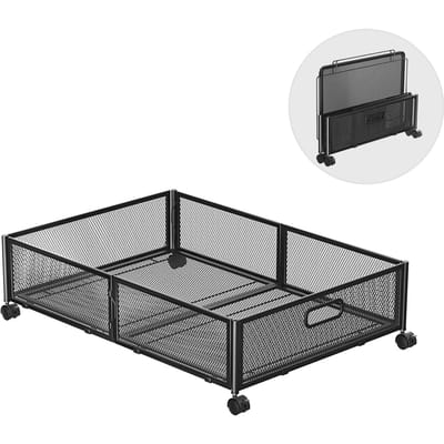 Boîte de rangement robuste et détachable, conteneur de stockage en métal avec roues, organisateur de rangement pliable pour 1