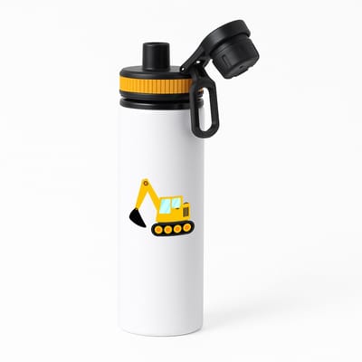 Hacebo® - Shovel waterfles met draaidop oranje - Trekker - Bouwmeester - Werken in de bouw - bouwer - bouwvakarbeider - klusjesman - water fles - 850ML