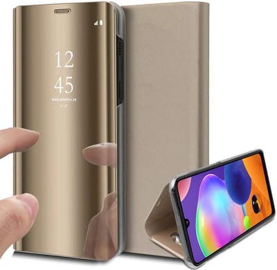 Hoesje geschikt voor Samsung Galaxy A31 - Book Case Spiegel Goud