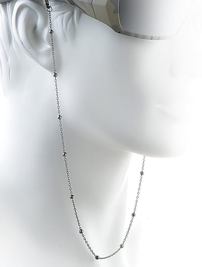 Trendy Metalen Brillenkoord Luxe Zonnebrilkoord Festival Zwart Black Beads Zonnebril Bril Koordje