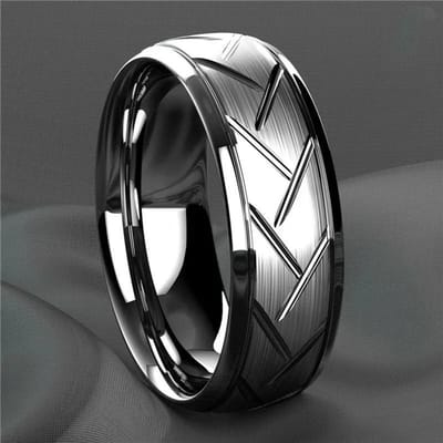 Mode Paarse Draak Feniks Roestvrij Staal Koppels Ringen Inleg Paarse Koolstofvezel Ringen Voor Mannen Vrouwen Bruiloft Feest Sieraden 9 black