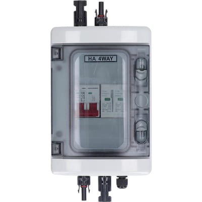 Boîtier de Combinaison PV IP65 Étanche Boîtier de Combinaison Solaire Photovoltaïque avec Disjoncteur 32A DC500V Parafoudre