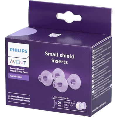 Philips Avent - Kleine Bescherminzetstukken – Perfecte Pasvorm voor Kleine Tepels (15mm & 17mm) | Comfortabel Siliconen Materiaal | Eenvoudig Schoon te Maken - SCF554/11