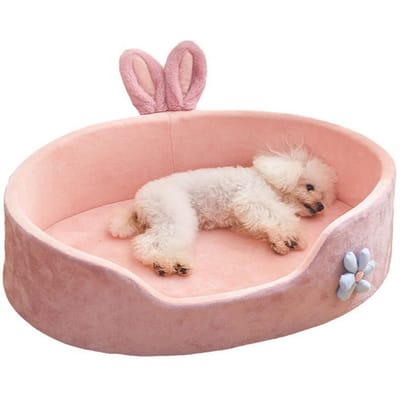 Canapé-lit pour chien Respirant Amovible Lavable Chaud Confortable Facile à Entretenir pour Chiens Chats S S white