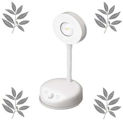 KZQ Bewegingssensor Wandlamp Draadloos, LED Spotlamp Oplaadbaar Met Kattenoog Lamp, 360° Draaibaar, Dimbare Kleurtemperatuur 3 Standen, Plakken of Schroeven, Voor Schilderij Lezen Sfeerverlichting (Wit)