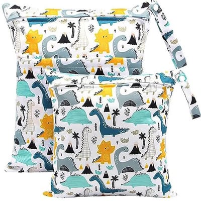 Waterdichte Herbruikbare Wetbag voor Kleuterschool - Gepersonaliseerde Luiertas met Dinosaurier