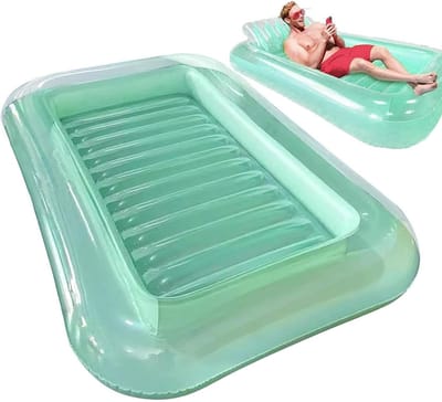 Opblaasbaar Zwembad Ligbed - Luchtbed Water - Ontspannen op water - Ergonomische rugsteun - 170 x 110 cm - Blauw