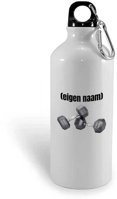Hacebo® - 10 kg dumbbells met eigen naam waterfles - Fitness - atleten/sport liefhebbers - sport - gewichten - fitness - verjaardag - cadeau - kado - water fles - 400ML