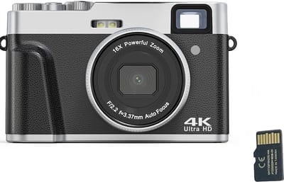 Digitale camera 4K/48 MP/16x zoom/autofocus/zoeker/anti-trilling/32 GB kaart