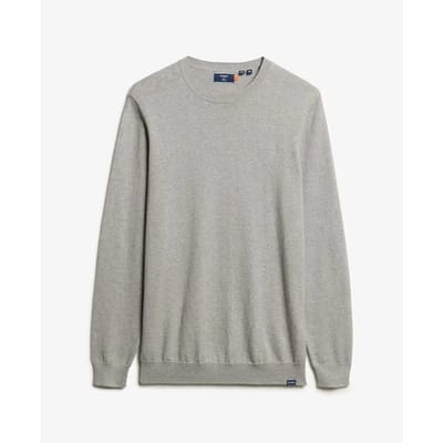 Superdry - Trui met ronde hals van biologisch katoen en kasjmier - Heren - Sweaters