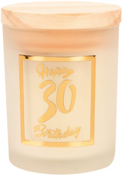 Geurkaars - White/gold - Happy Birthday - 30 jaar - In cadeauverpakking