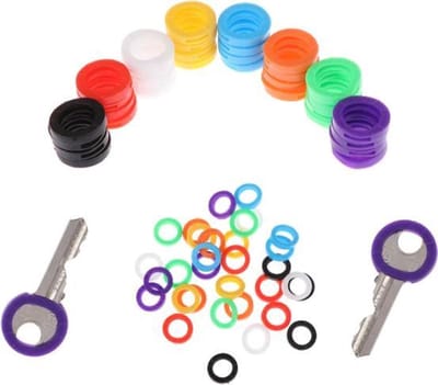 Okado Sleutelhoesjes 8 Stuks Multicolor – Rubberen Sleutel Labels voor Sleutels – Sleutel Caps en Sleutelringen in Diverse Kleuren – Sleutelherkenning voor Sleutelbos