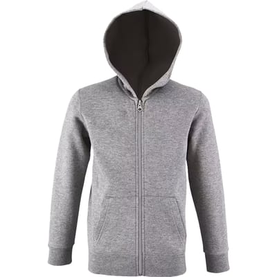 SOLS Hoodie met volledige rits voor kinderen/Kinderen Stone (Grijze Melange)