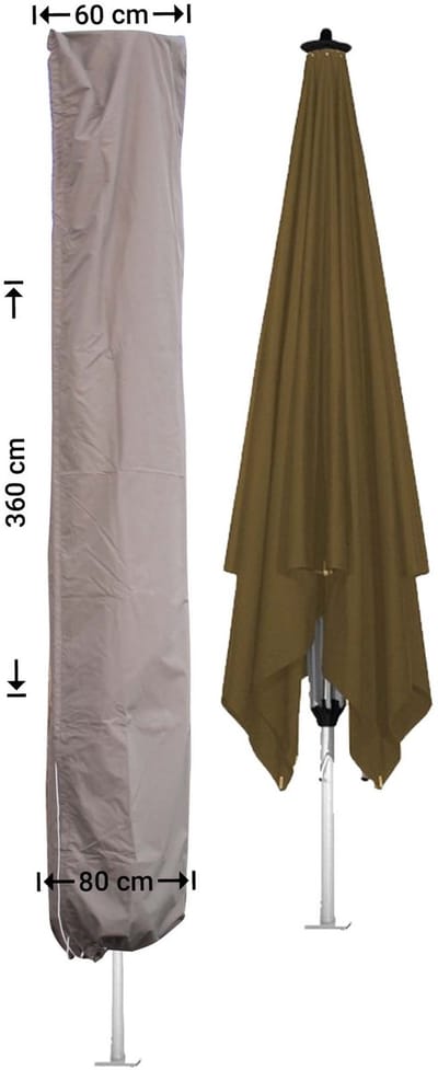 Raffles Covers Parasolhoes - Hoog: 360 cm - RUS360 - Waterdicht - UV-bestendig - Rits en stok - Trekkoord - Parasolhoes voor staande parasol