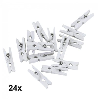 Knijpers mini wit 24 stuks