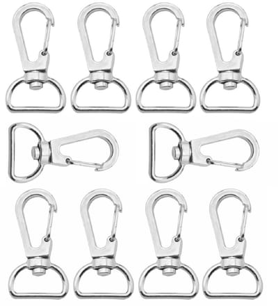 Fako Bijoux - 20x Karabijnhaak D-Ring - Musketonhaak - Sleutelhanger - 24x40mm - Zilverkleurig - 20 Stuks