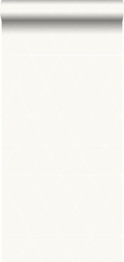 Origin Wallcoverings behang grafische driehoeken glanzend wit - 347706 - 0,53 x 10,05 m