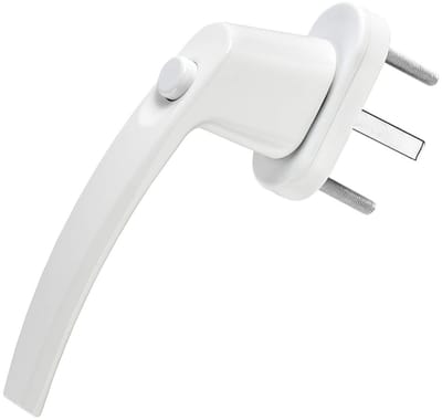 SOTECH Raamkruk CALISTO Aluminium (151 x 28,5 x 62 mm) wit met 45° raster raamolijven afsluitbaar via drukknop