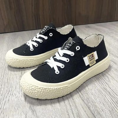 Platform Canvas Schoenen Schoolkinderen Zachte Zolen Damesschoenen Mode Slip-On Sneakers Casual Schoenen Dames Flats Licht 40 black