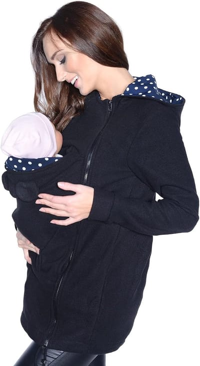 Comfortabele Draagjas Fleece Trui voor Dragen met Draagdoek en Bondsels