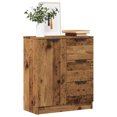 vidaXL - Dressoir - 60x30x70 - cm - bewerkt - hout - oud - houtkleurig