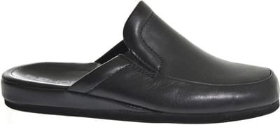 Rohde Leren Heren Pantoffels Instap - Zwart - 39