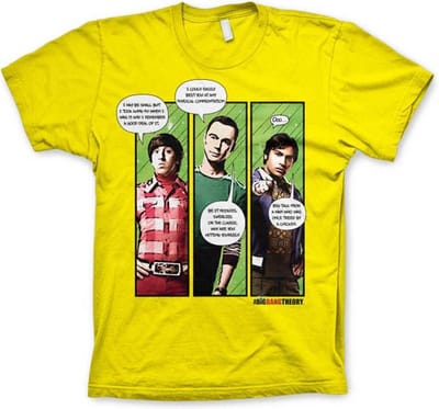 The Big Bang Theory Heren Tshirt -S- Superhero Quips Geel