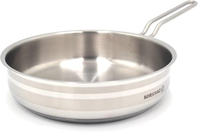 Koekenpan - Koekenpan met deksel - Gezond Koken - Drielaagse basis - 24 cm - Zwart