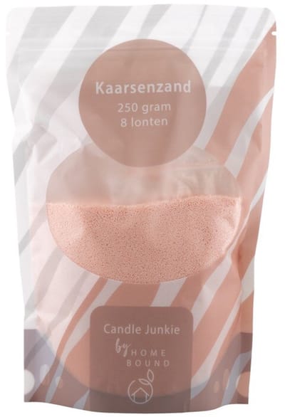 Kaarsenkorrels zak met 8 lonten zachtroze