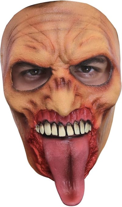 Partychimp Zombie Tong Gezichts Masker Halloween Masker voor bij Halloween Kostuum Volwassenen - Latex - One-size