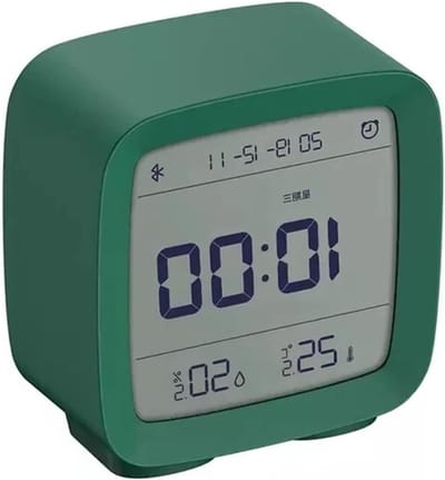 Bluetooth Wekker - Digitale Klok - Kamertemperatuur Meten - Instelbaar Nachtlampje - 80x41x83 mm - Groen