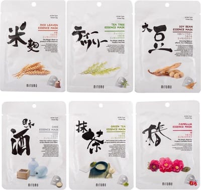 Mitomo Uruuru Collectie Gezichtsmasker - 6 x 25 g - Mask - Gezichtsmasker Verzorging - Face Mask Beauty - Gezichtsverzorging Dames - Gezichtsmaskers - Japan - Skincare Ritual Sheet Mask - Voordeelverpakking
